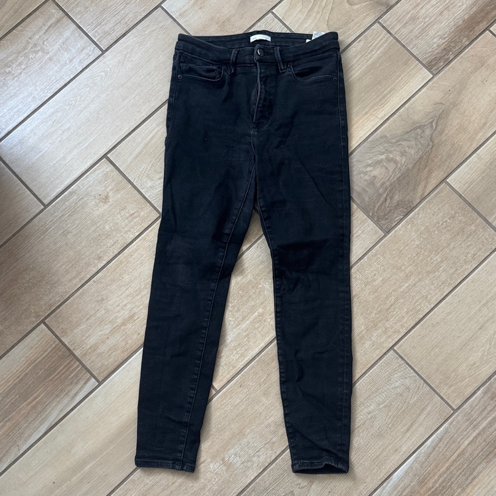Good American Jet Black Skinny Jeans / W15